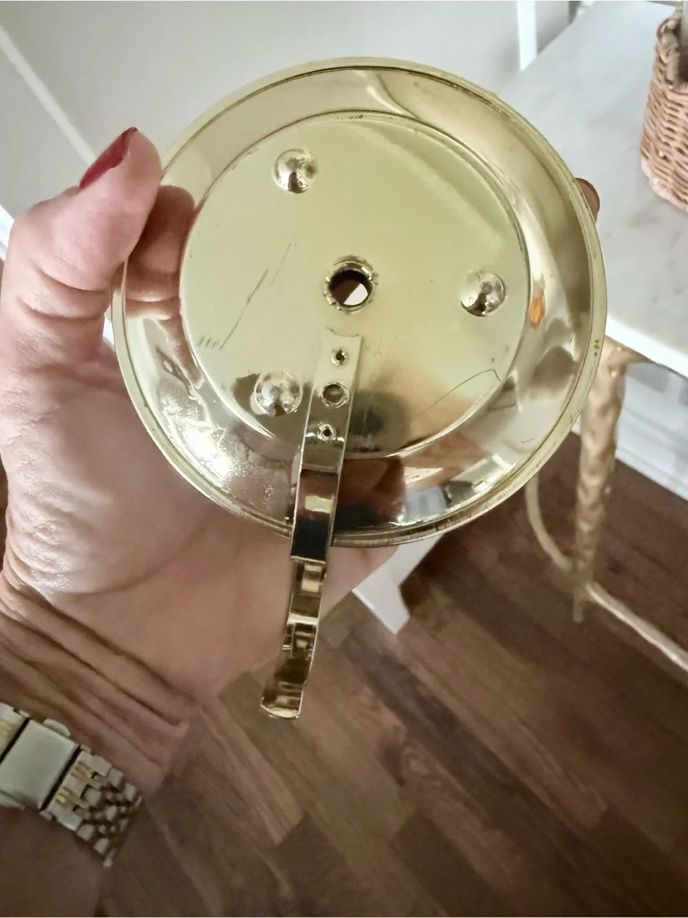 Vintage Amber Glass Candle Holder with Silver-Tone Base